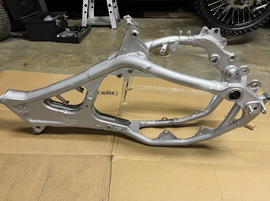 Bare stripped frame before powder coating